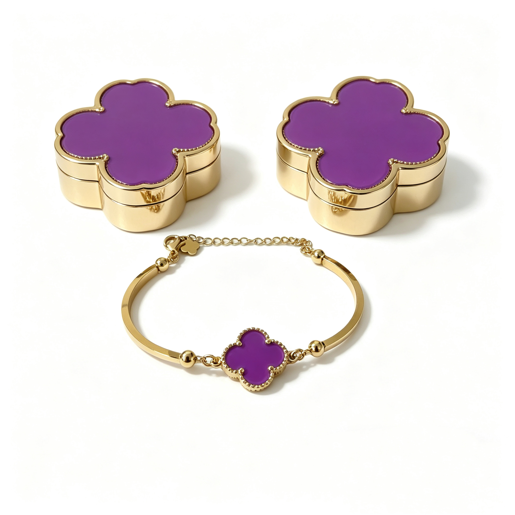 S—Single Flower Metal Bracelet