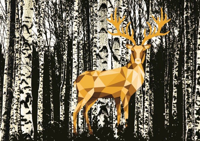 Deer in the Birch Forest 1200 Piece Puzzle