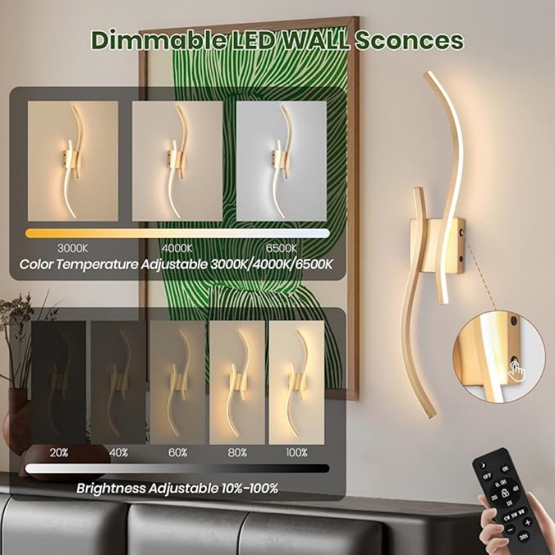 WALLARTISAN Battery Operated Wall Sconces with Remote Control