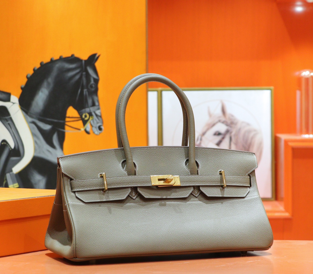 Hermès Birkin platinum bag, ivory color, Togo style, fully hand-sewn, gold buckle, 29-42cm long customization