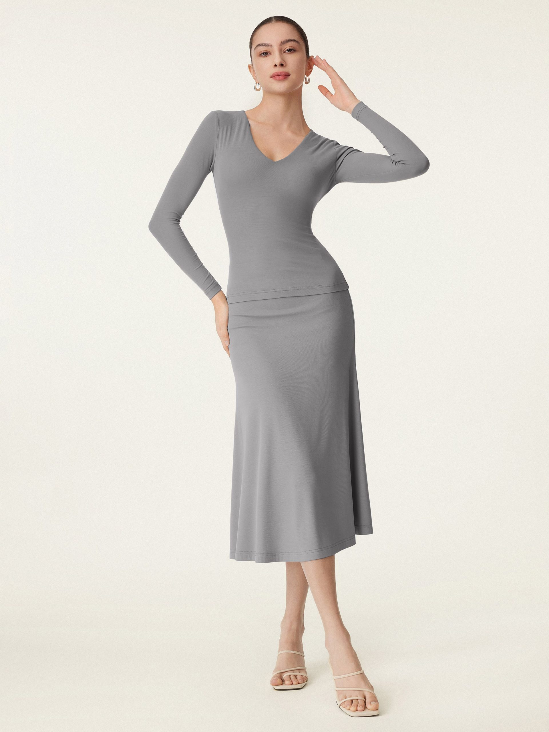 Breezy Pull-on Mermaid Midi Skirt