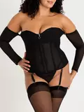 Lovehoney Plus Size Secret Silhouette Black Steel-Boned Long Sleeve Corset