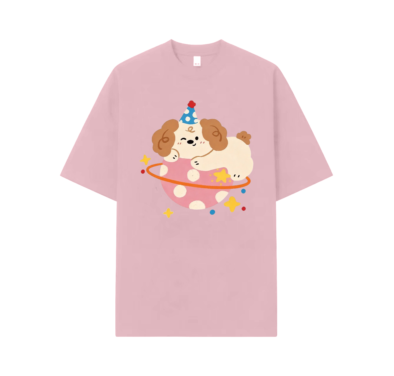 A cute short-sleeved shirt with a  puppy print – a must-have for summer outfits.