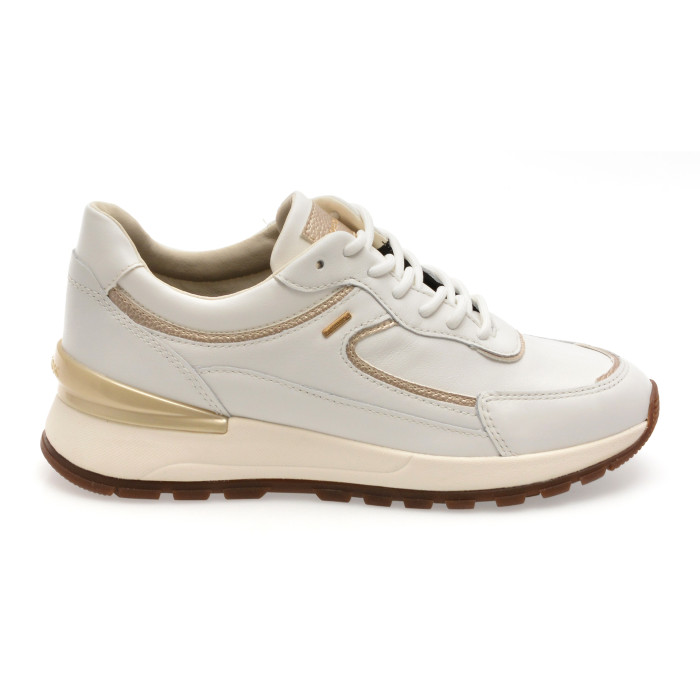Pantofi sport GEOX albi, D563LB, din piele naturala
