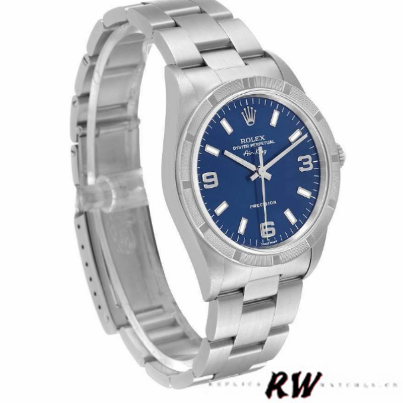 Rolex Oyster Perpetual 177210 Stainless Steel Blue Dial 31mm Lady Replica Watch