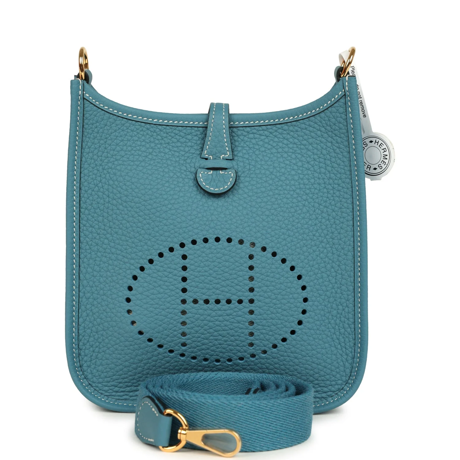 Hermes Evelyne TPM Blue Jean Clemence Gold Hardware