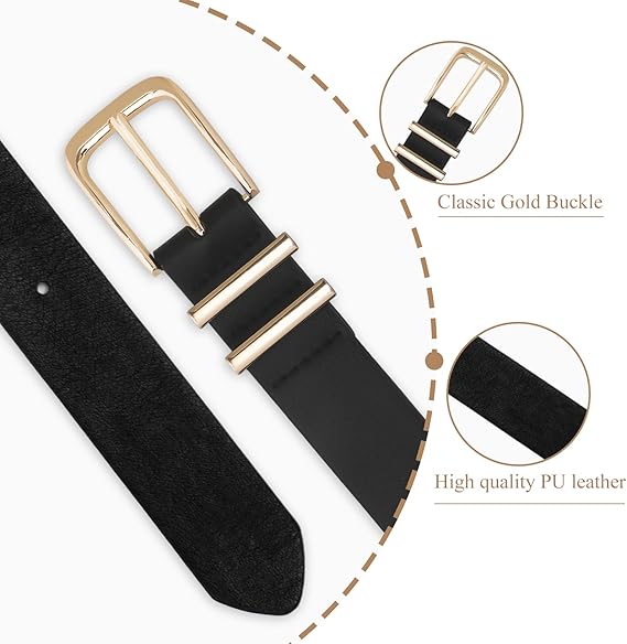 BELTIQUE Women Casual Leather Belt for Jeans Pants