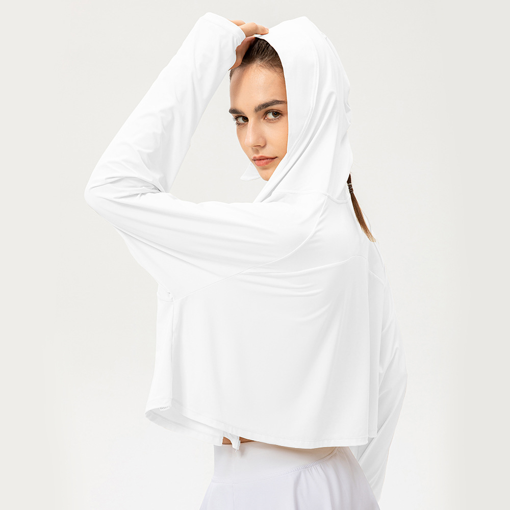 Women's sun protection clothing, ice silk cooling outdoor sports UV protection long-sleeved UPF50+ cycling sun protection clothing