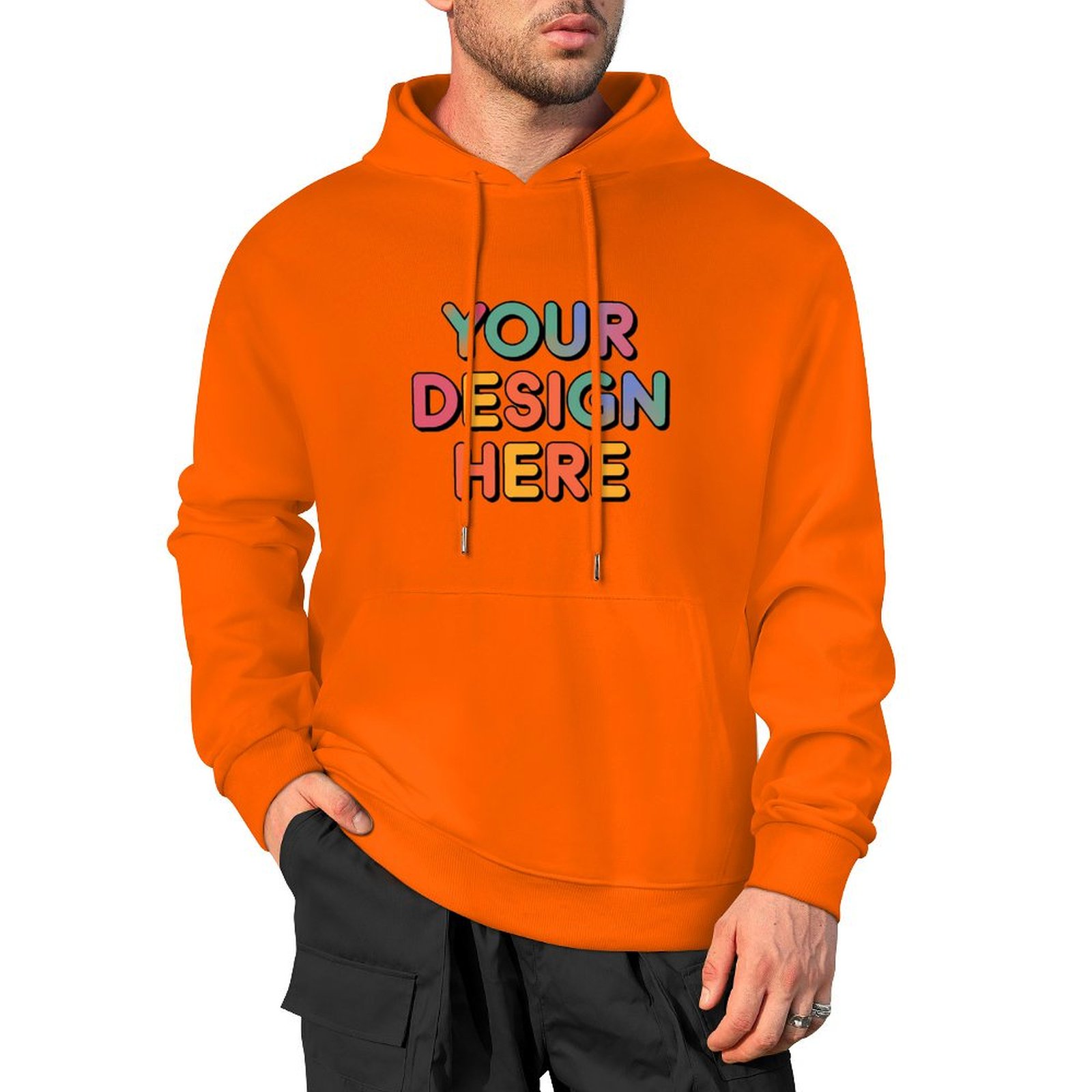 Personalized Custom Men’s 100% Cotton Hooded Sweater with Graphic Print