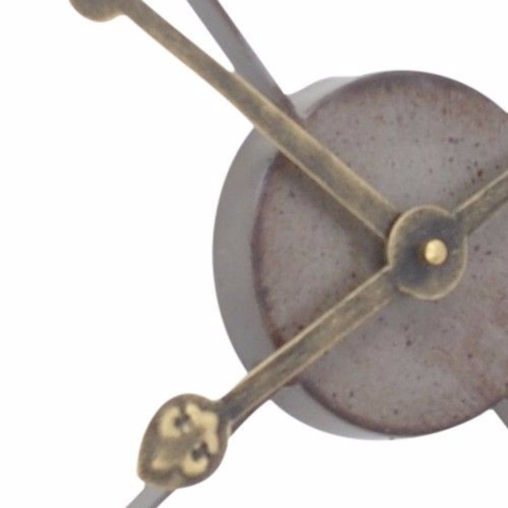 Antiqued Rusty Grey Skeleton Wall Clock 73cm
