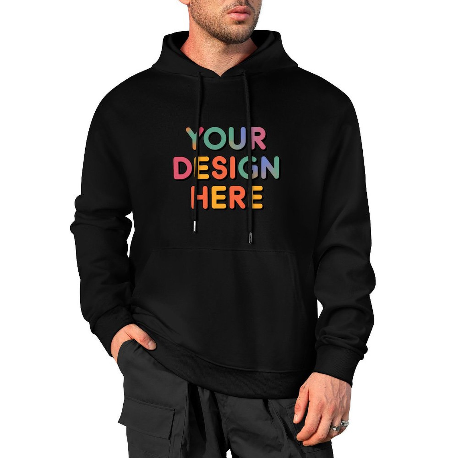 Personalized Custom Men’s 100% Cotton Hooded Sweater with Graphic Print