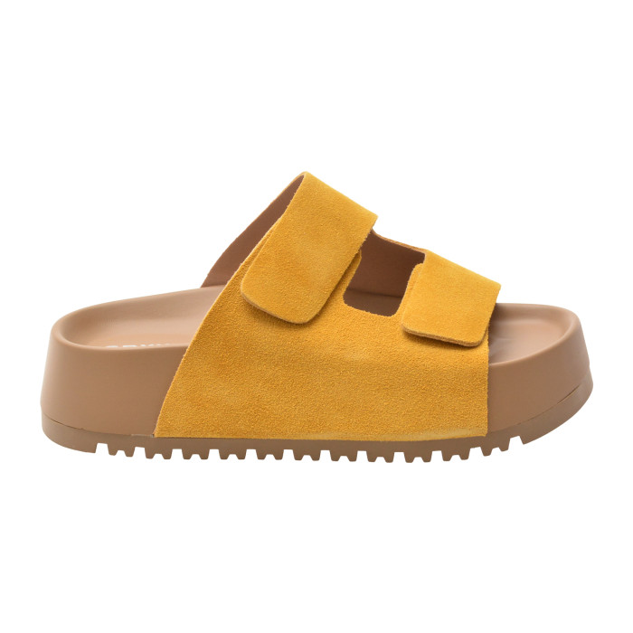 Papuci GRYXX galbeni, 33719, din piele intoarsa