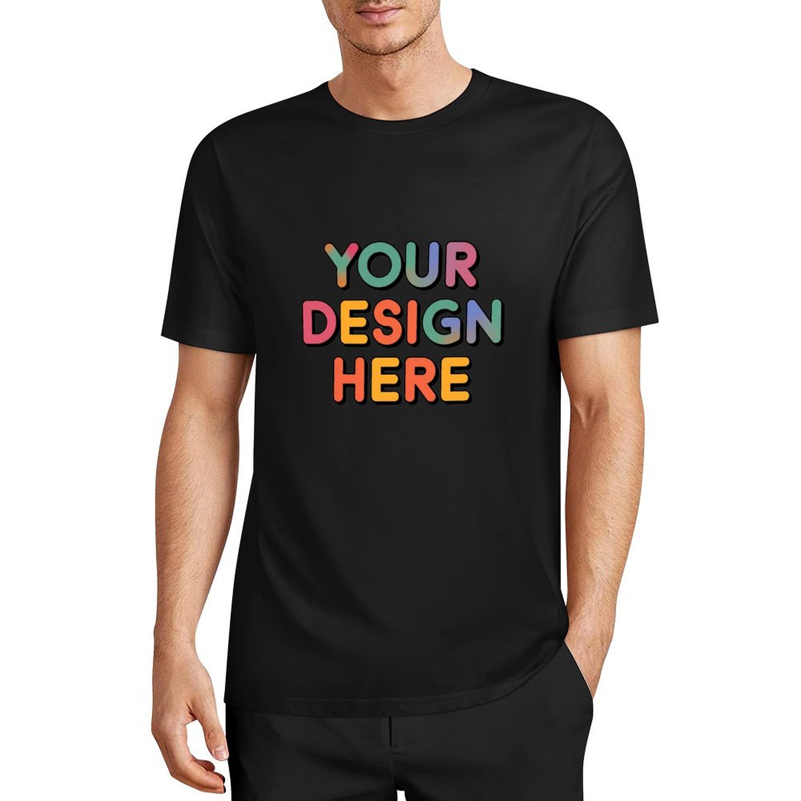 Customized Men’s European Size Pure Cotton Multicolor T-Shirt