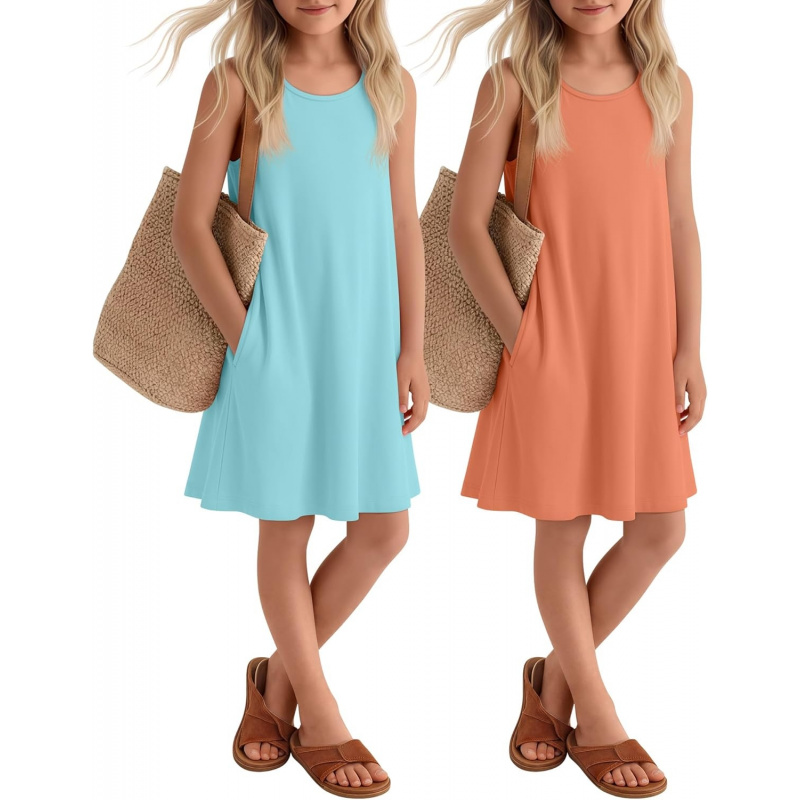 2 Pack Girls' Summer Dresses