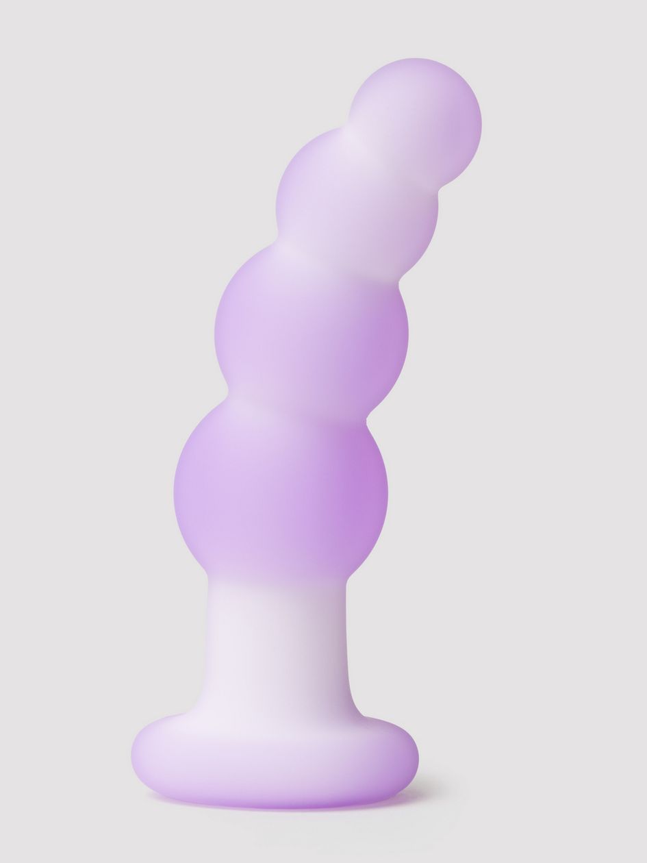 Lavender Haze Beaded Curved Vibrating Anal Probe