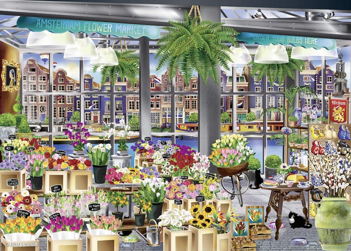 Wanderlust Collection Amsterdam Flower Market 1000 Piece Puzzle