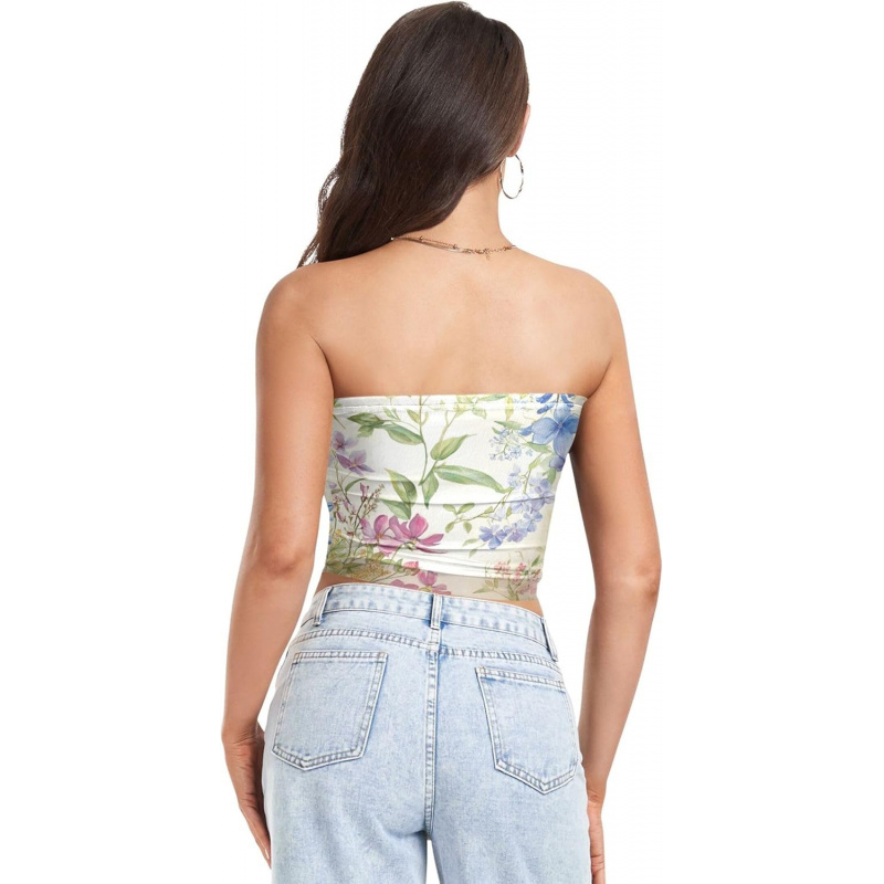 AURETOP Beauty Flowers Womens Tube Top Soft