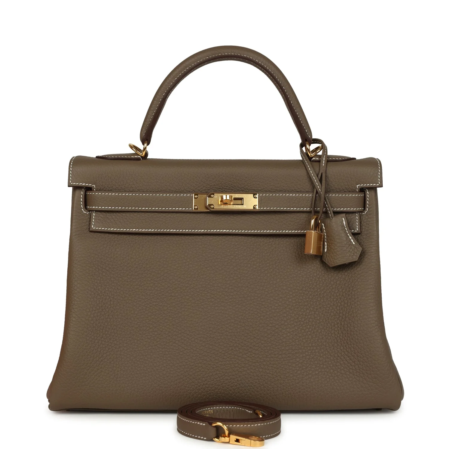 Hermes Kelly Retourne 32 Etoupe Togo Gold Hardware