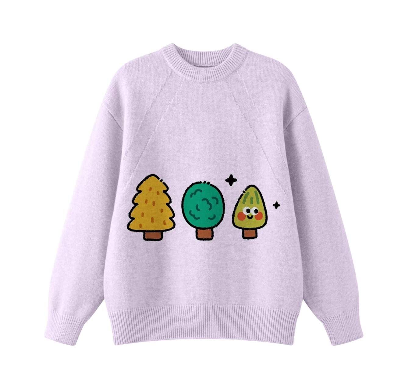 This adorable knit sweater features a three-tree pattern and is a crew neck pullover. Its design also makes it an ideal choice for winter wear.