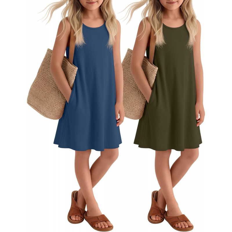 2 Pack Girls' Summer Dresses