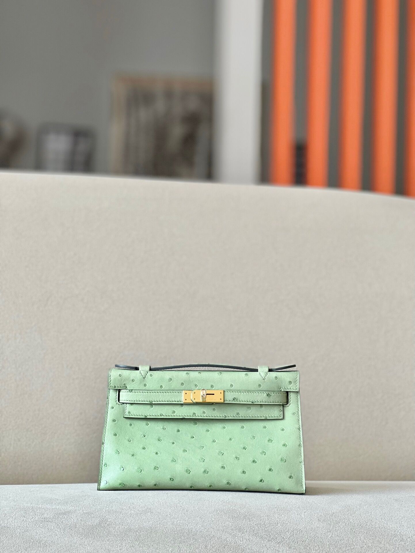 Hermes Kelly1 Mini 22 South African ostrich skin