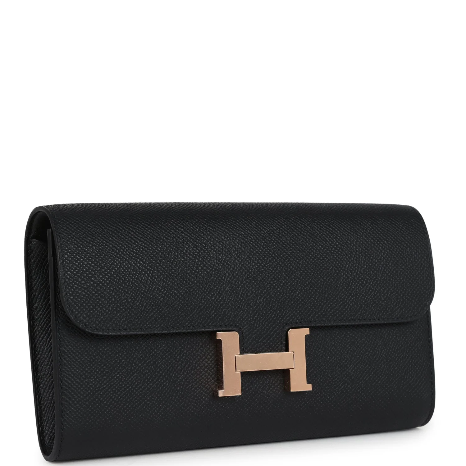 Hermes Constance Wallet To Go Black Epsom Rose Gold Hardware