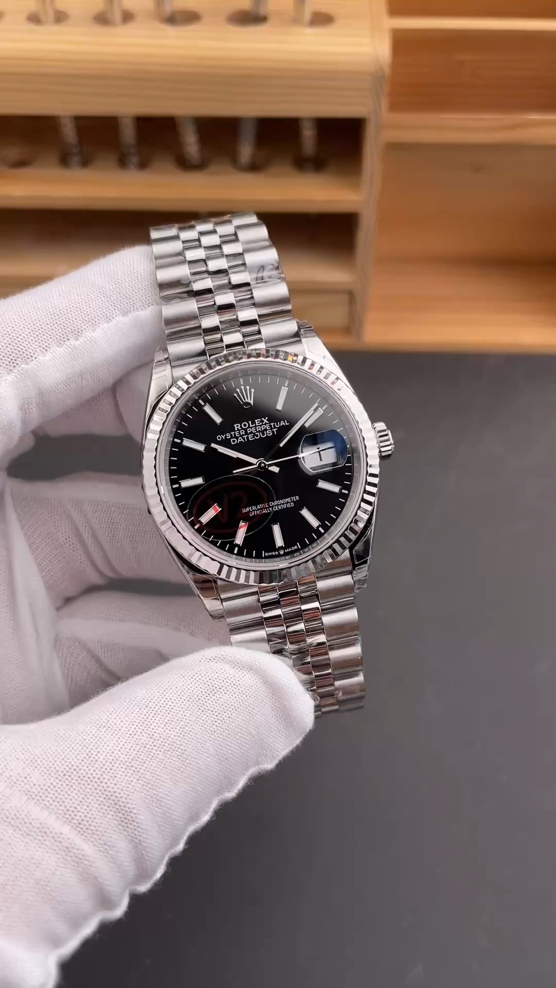 Rolex Datejust 126234 Fluted Bezel Black Index Dial 36MM Unisex Replica Watch