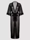 Lovehoney Plus Size Empress Black Mesh Long Robe