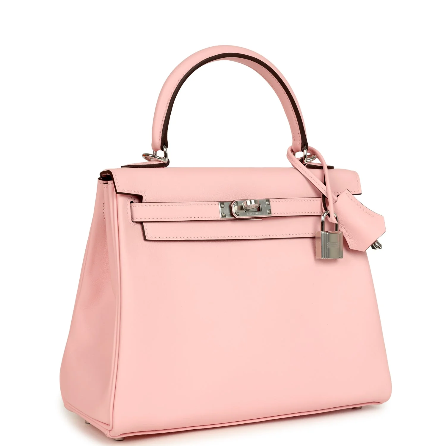 Hermes Kelly Retourne 25 Rose Sakura Swift Palladium Hardware