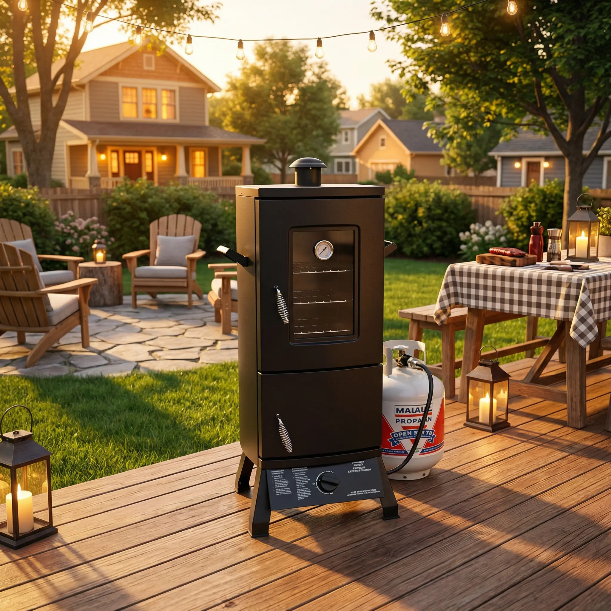 🔥Limited Warehouse Deal🔥 Heavy-Duty Vertical Barbecue Smoker Set with Cover – 3 Removable Cooking Shelves & Easy Temperature Control