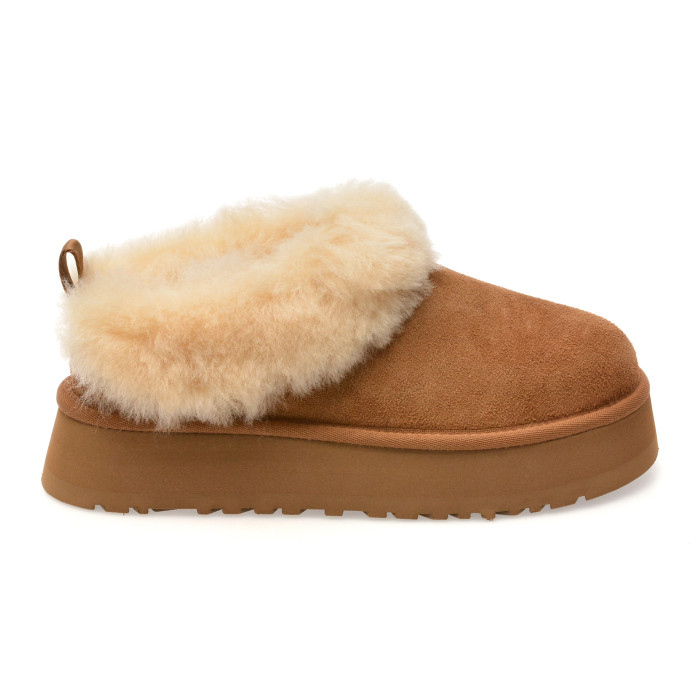 Papuci UGG maro, TAZZELLE, din piele intoarsa