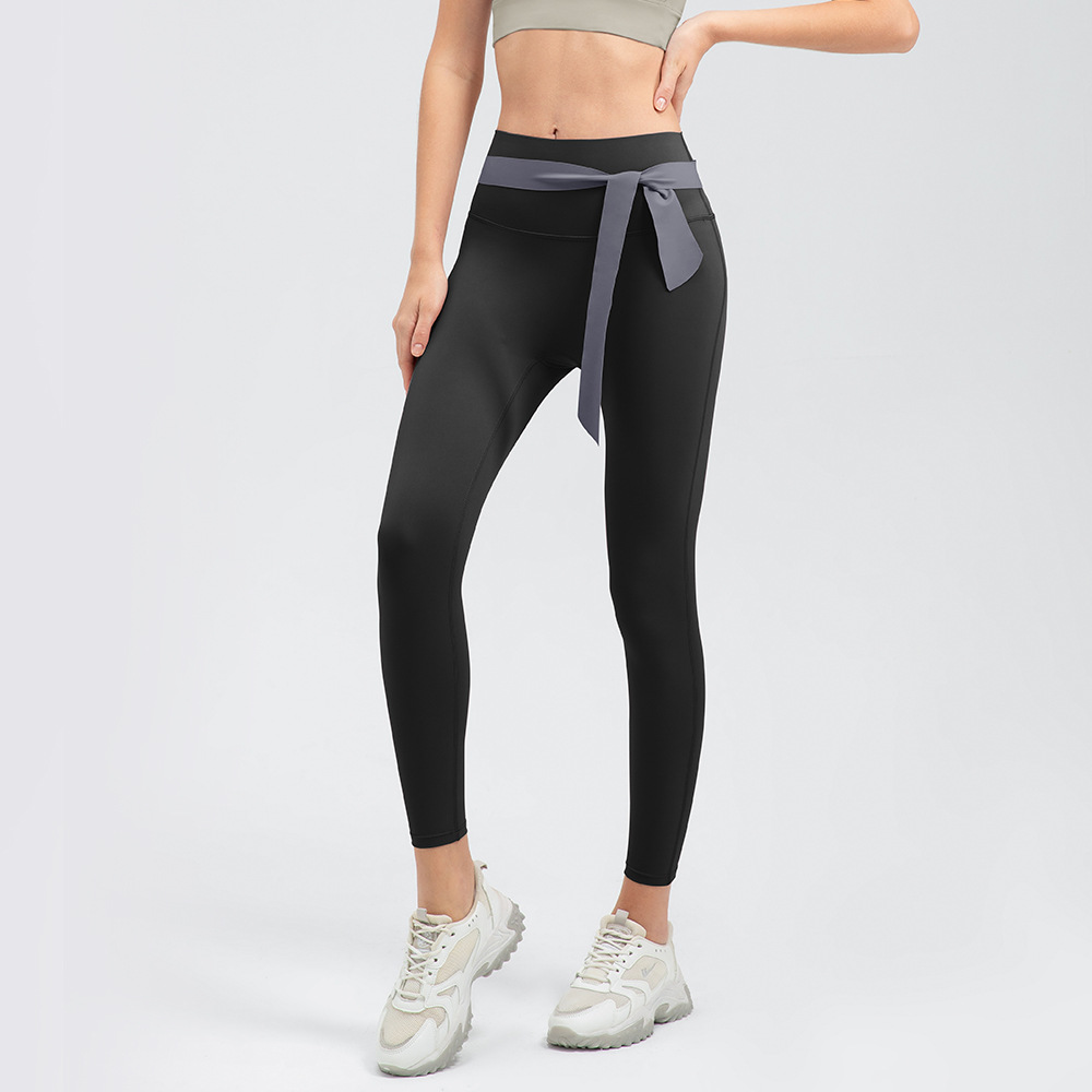 Women's high-waisted yoga pants with no embarrassing seams, double-sided, non-sticky, high-elasticity, tight-fitting, breathable running and fitness pants
