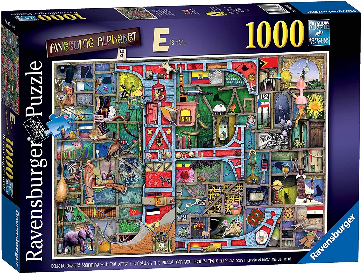 Colin Thompson Awesome Alphabet “E” 1000 Piece Puzzle