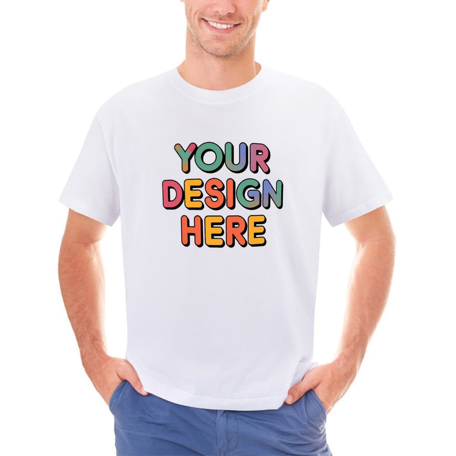 Personalized Custom Men’s Direct Printing Front Print T-Shirt Pure Cotton