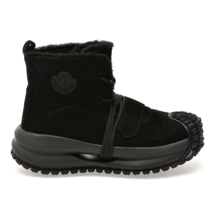 Ghete GRYXX negre, LN12, din piele intoarsa
