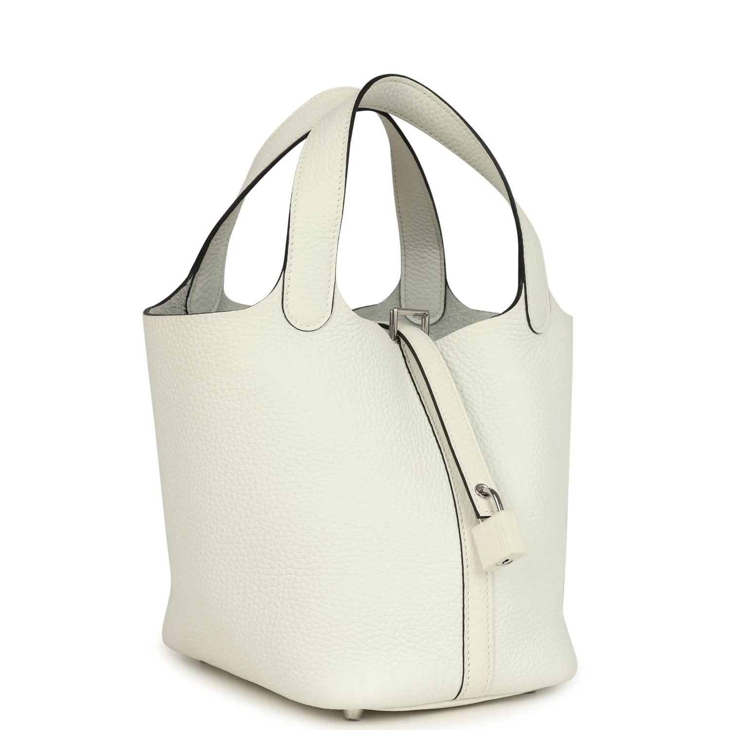 Hermes Picotin Lock 18 New White Clemence Palladium Hardware