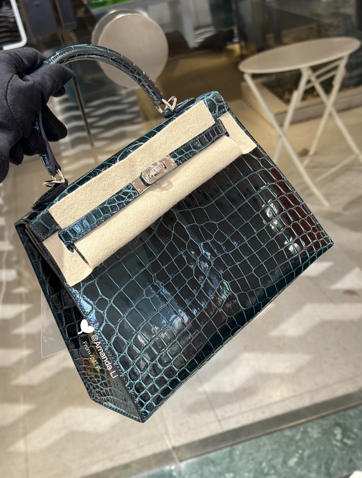 Kelly 25-32 Pine Green Alligator Leather  Silver Hardware Custom - Artisantouchss