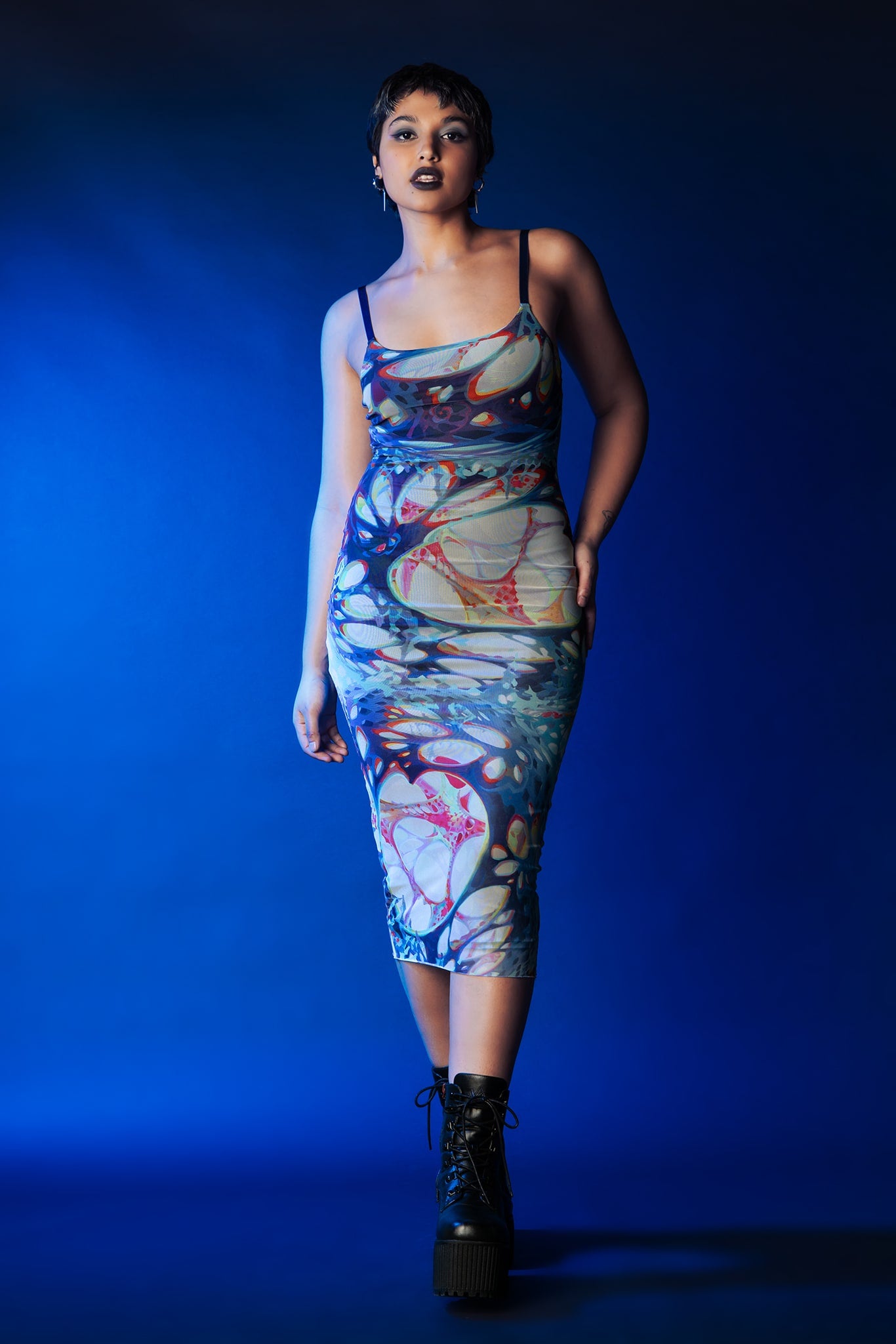 Women’s Sheer Mesh Bodycon Slip Dress