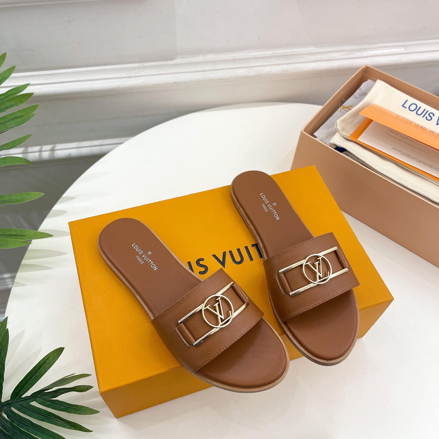 Louis Vuitton Lock It Flat Slippers Size 36-41 2-Color