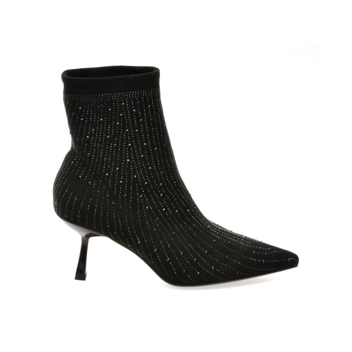 Botine elegante EPICA negre, 26V670, din material textil