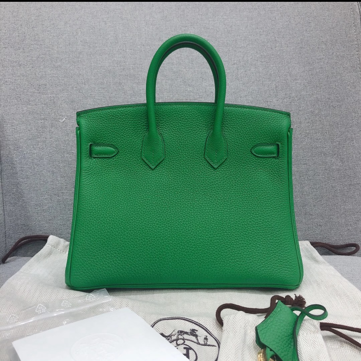 Hermès Birkin 25-35 Bamboo Green Gold Buckle Custom