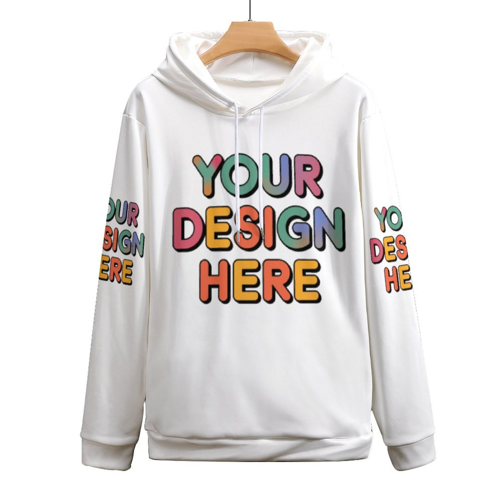 Customized Men’s Adult Sweater with Loose Double-Layer Hood