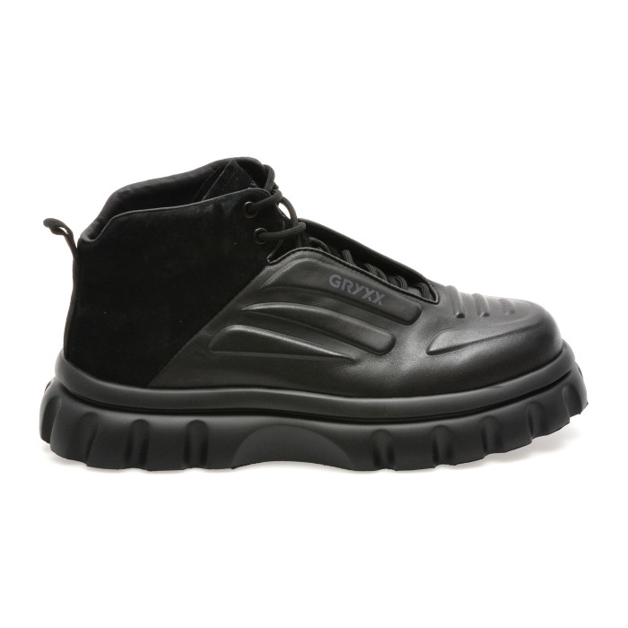 Ghete GRYXX negre, LN39, din piele naturala