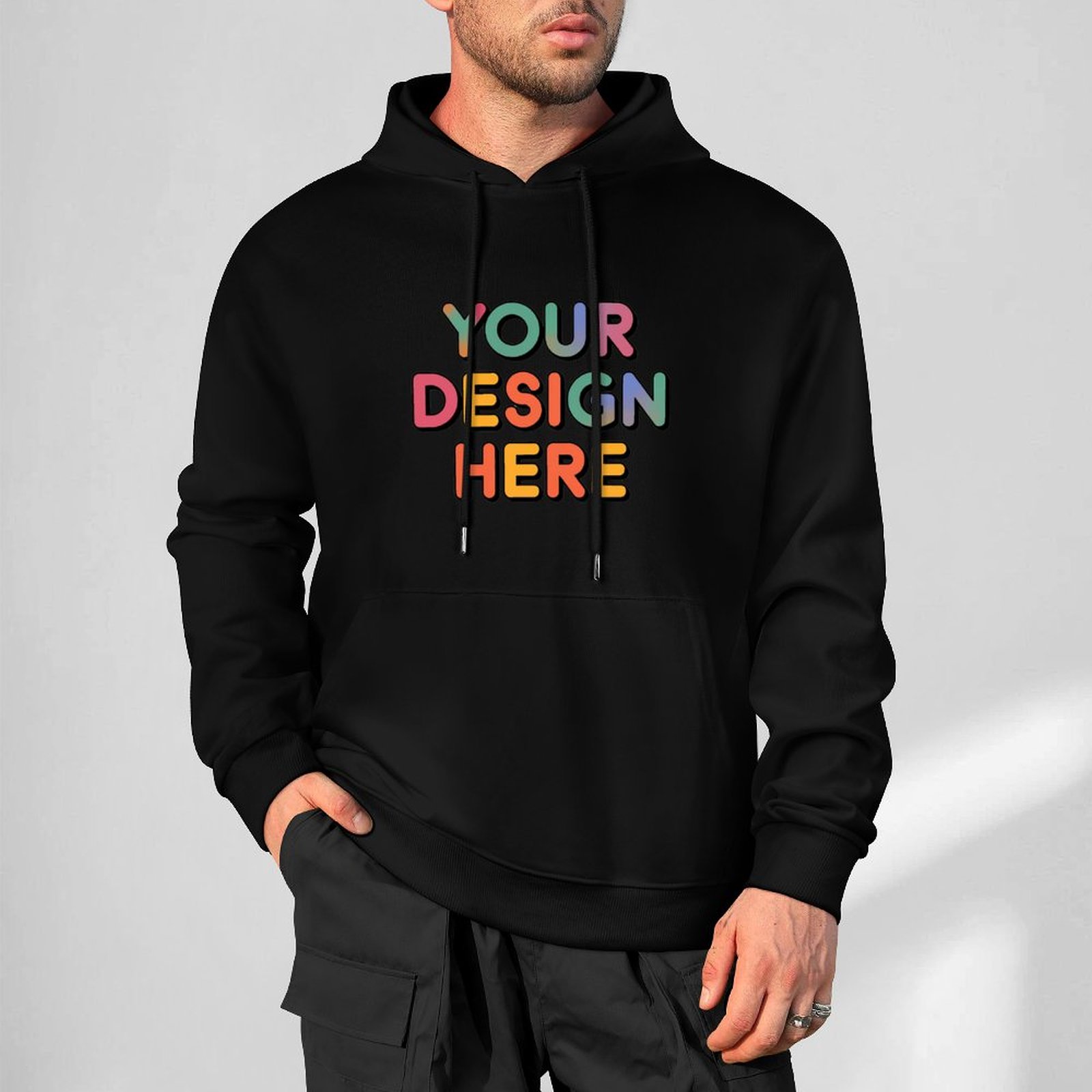 Personalized Custom Men’s 100% Cotton Hooded Sweater with Graphic Print