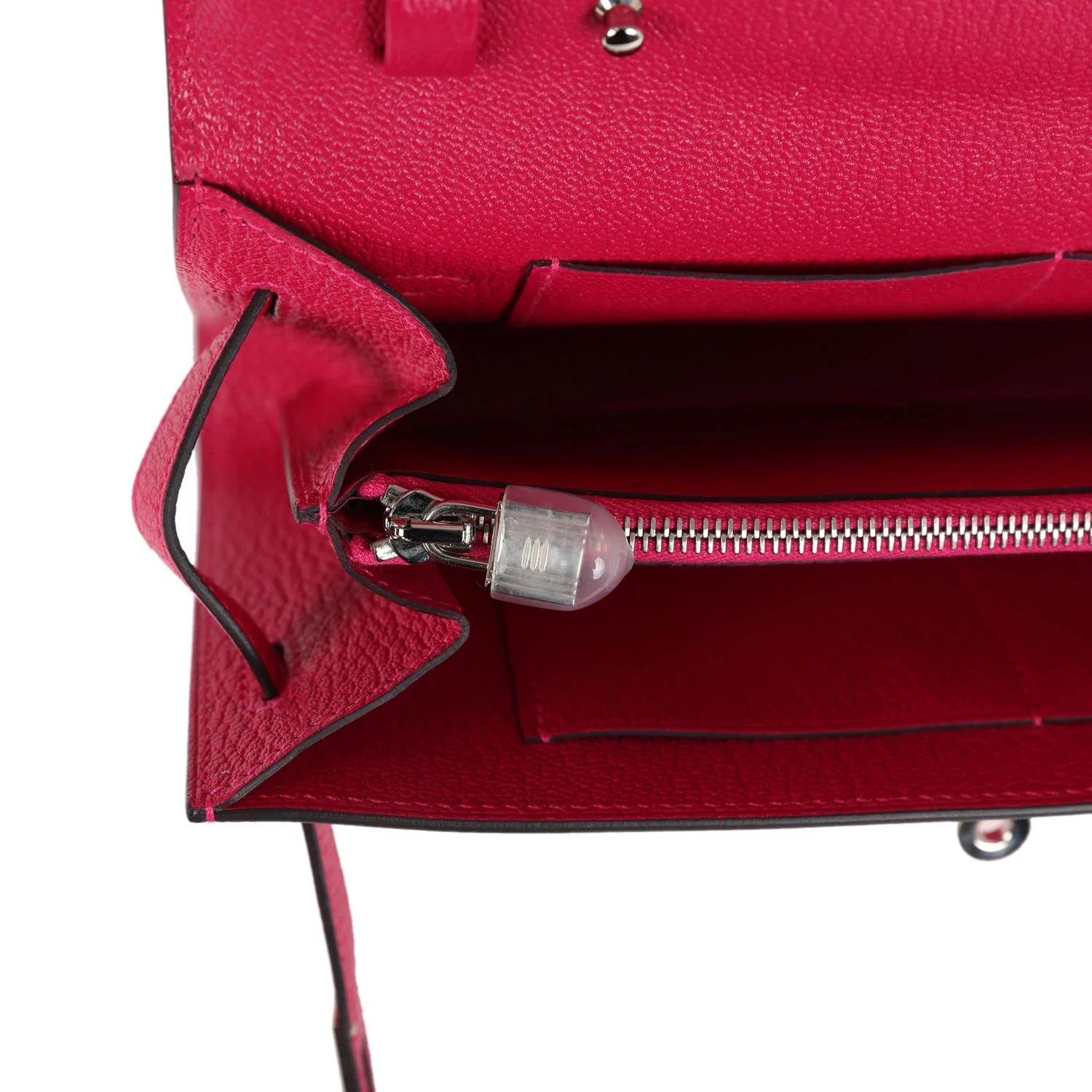 Hermes Kelly Wallet To Go Rose Mexico Chevre Palladium Hardware