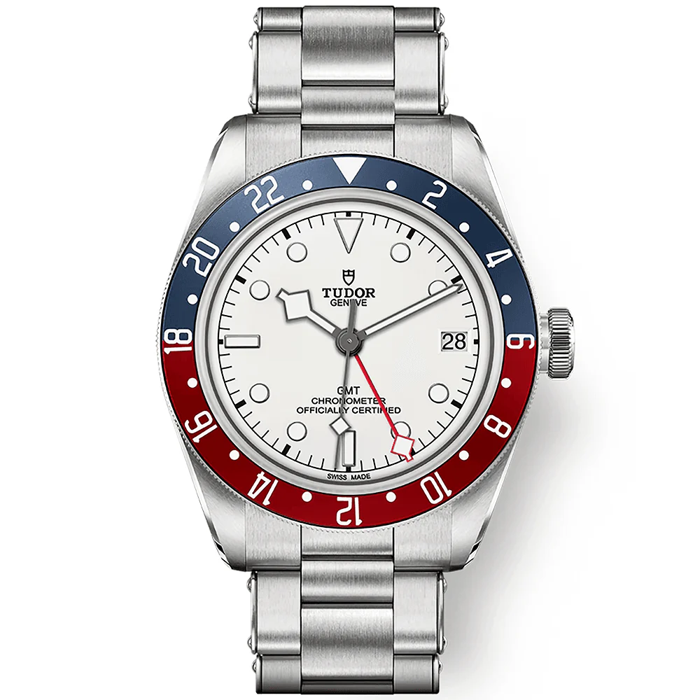 【Super Clone】TUDOR Black Bay GMT 41mm White Dial & Red/Blue Bezel Bracelet Watch M79830RB-0010