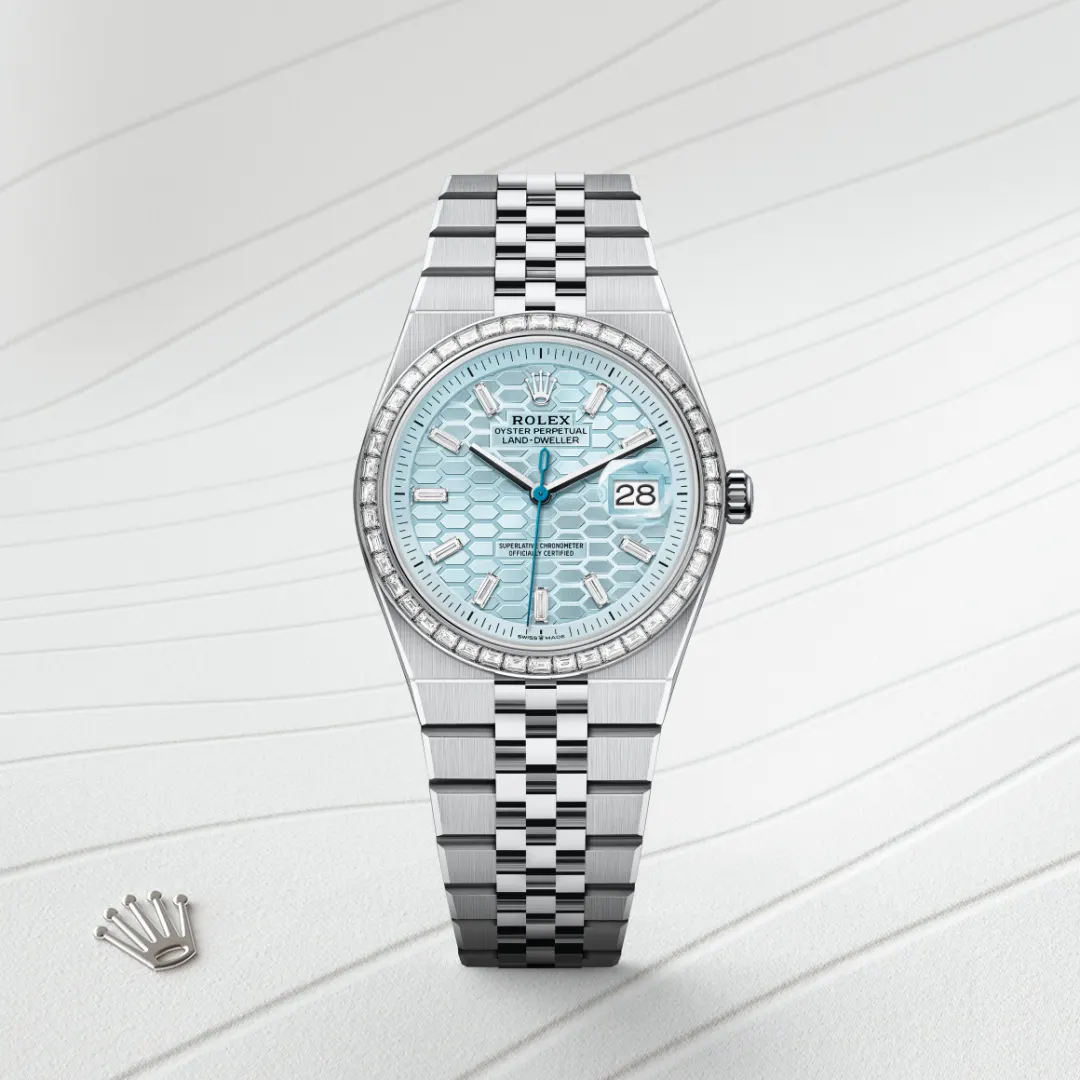 Rolex Land-Dweller 36 Oyster, 36 mm, platinum and diamonds M127286TBR-0001