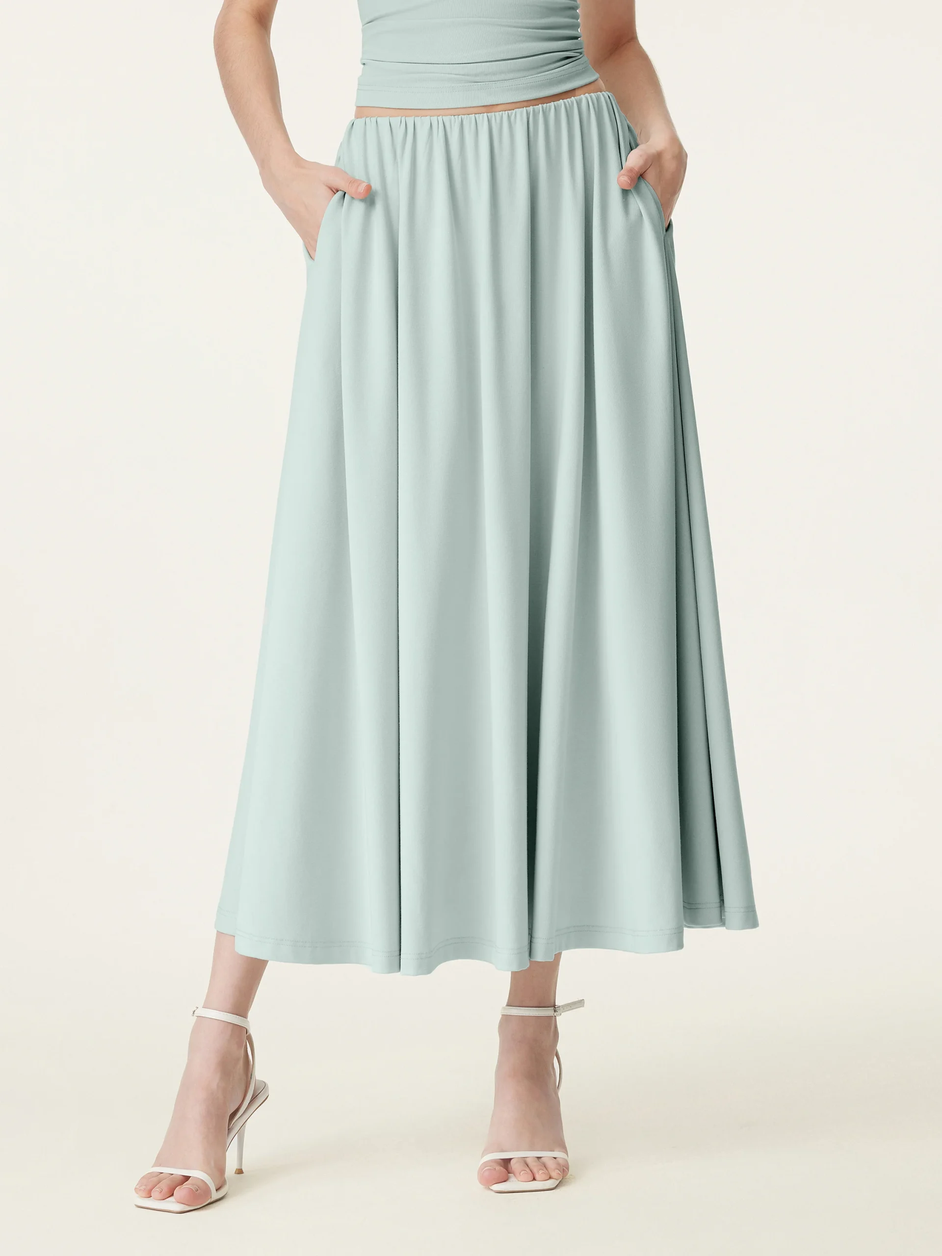 Umbrella Maxi Skirt with Pockets