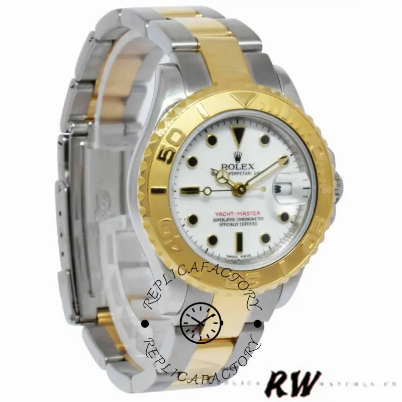 Rolex Yacht-Master 169623 Steel Yellow Gold White Dial 29MM Lady Replica Watch