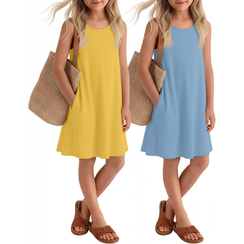 2 Pack Girls' Summer Dresses
